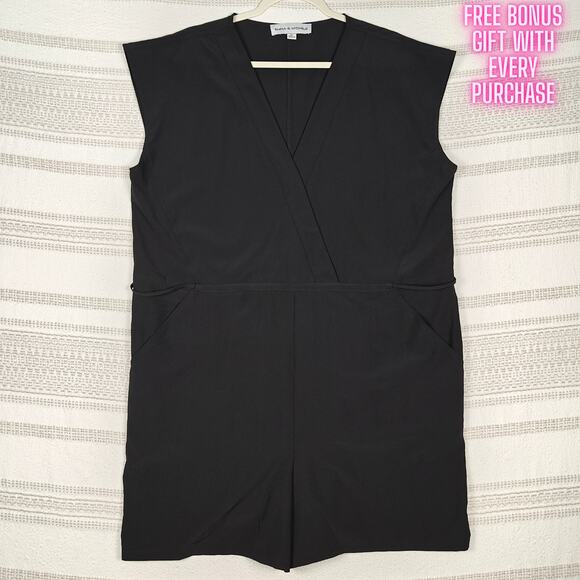 Emma & Michele Black Sleeveless V-Neck Dressy Romper Size XL NEW - Picture 1 of 9